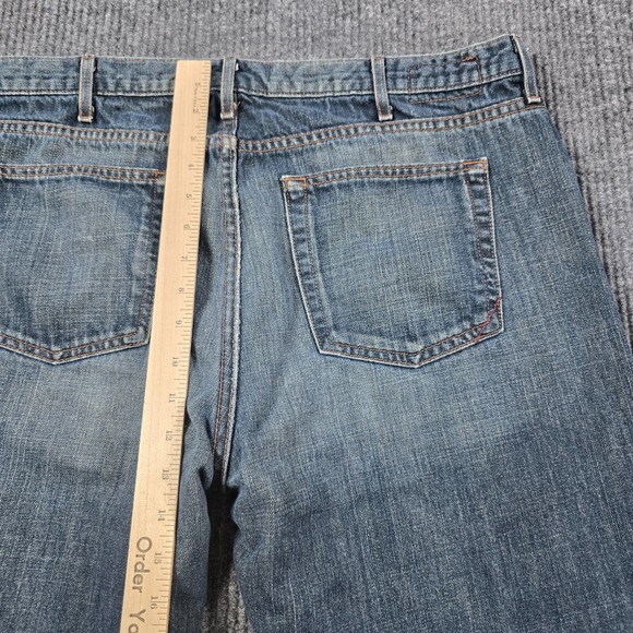 Vintage Banana Republic Jeans Mens 38x30 Blue Bootcut Whiskered Denim‎ Y2K 38x28 - Picture 9 of 13